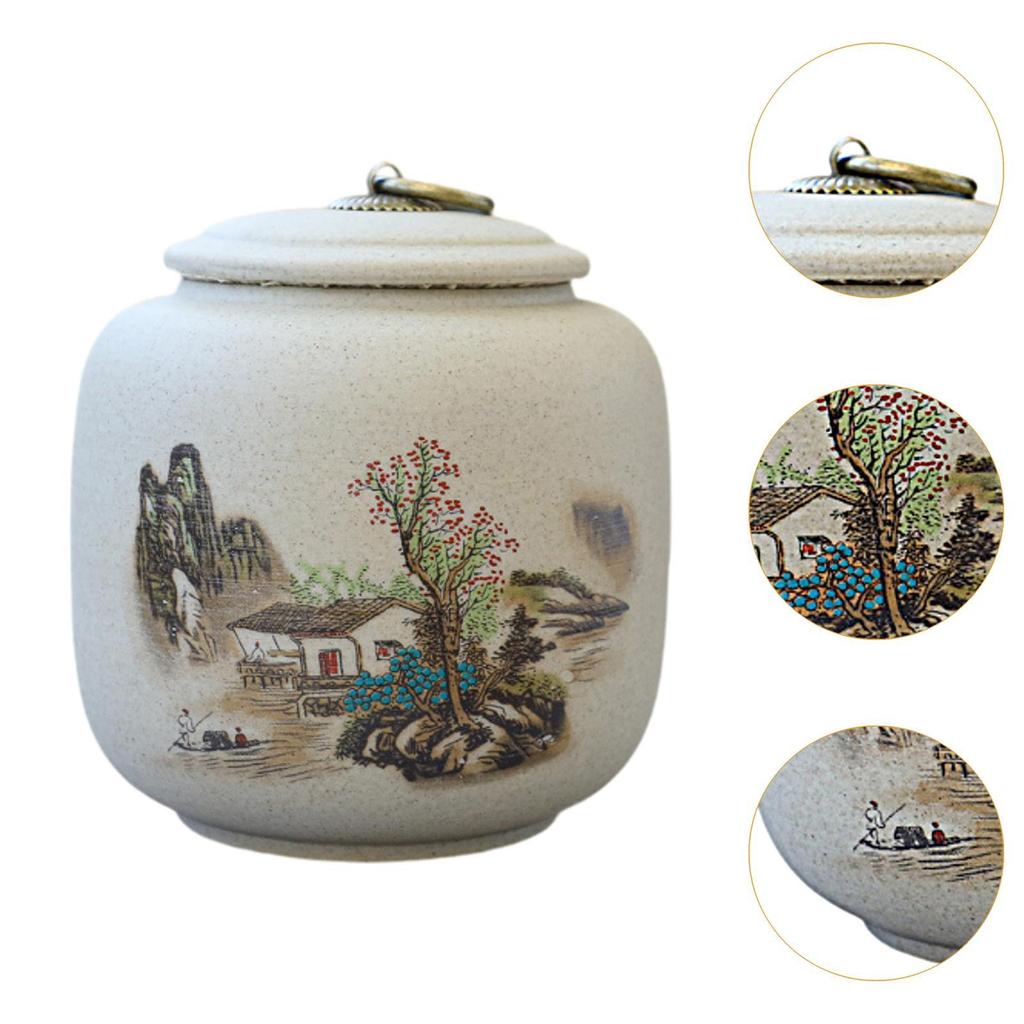 Ceramic Tea Container 800ml Porcelain Tea Canister Traditional Loose Tea Tin