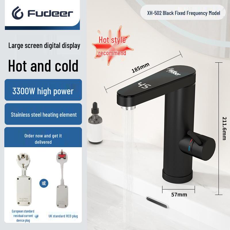 Fudel Instant Electric Hot Water Faucet Heater for Kitchen & Home with Variable Frequency & Constant Temperature. EU Standard Leakage Protection