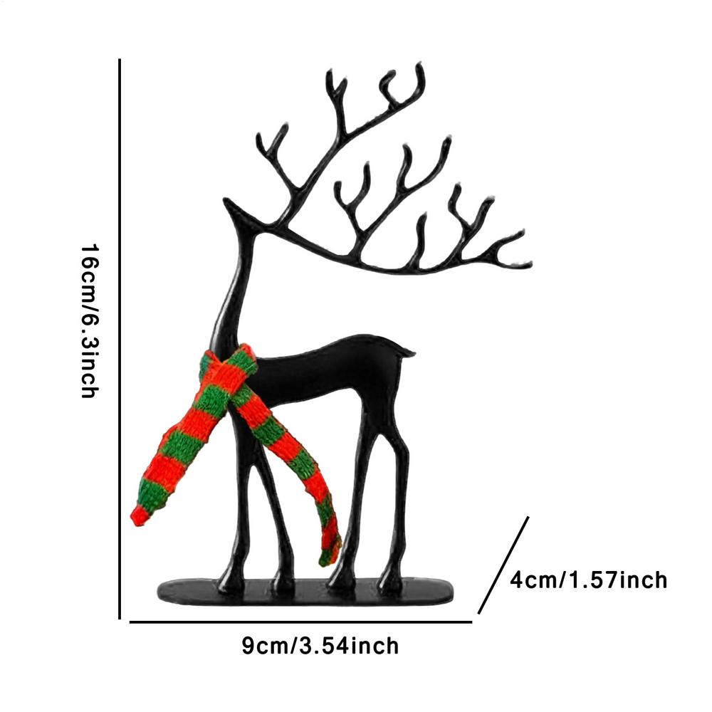 Reindeer Decor  Black Reindeer Statues Black Metal Elk Statues Christmas Reindeer Sculpture for Table Centrepiece Xmas Decor