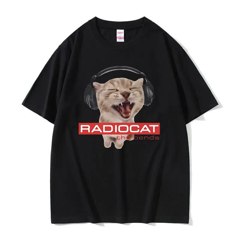 British Rock Band Radiohead Print Tshirt Funny Radiocat The Bends Graphic T-shirts Men Women Vintage Gothic T Shirts