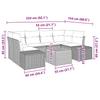 Garden Sofa Set with Cushions 7 Pcs Beige Poly Rattan