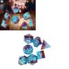 7Pcs Polyhedral Resin Dice Set Clear Numbers Role Playing Games Exquisite Collectible Gift for Family Friends Blue+Red