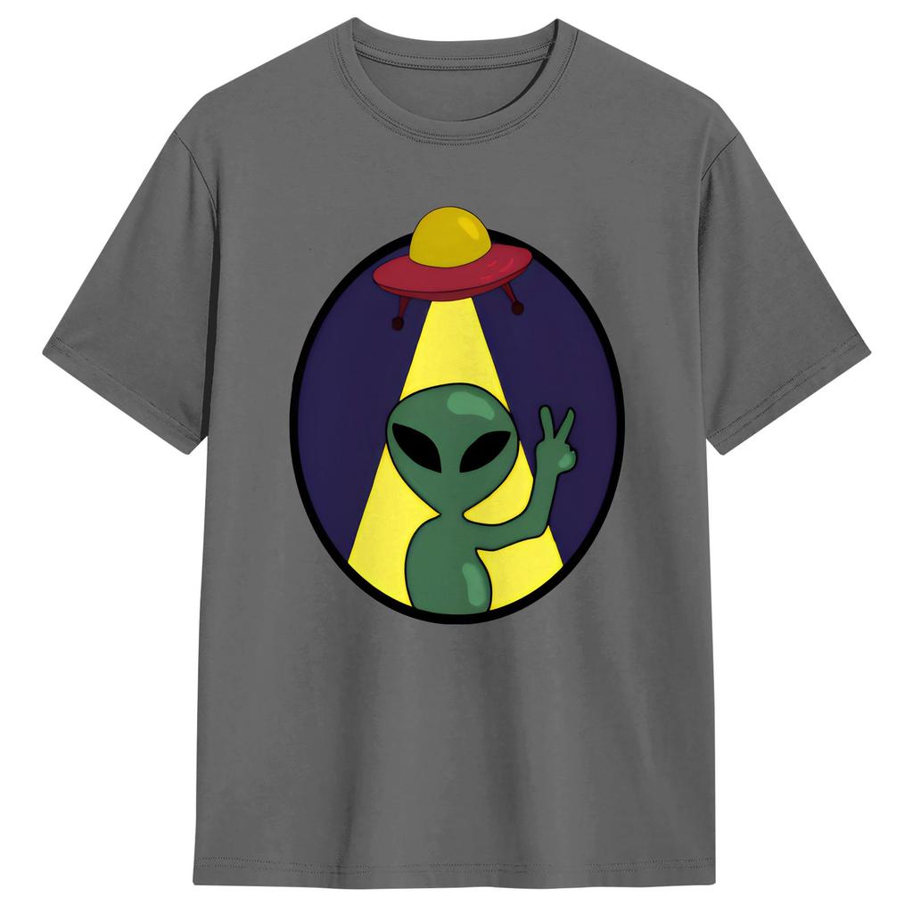 Unisexs Tshirt Ufo We Come In Space Alien Hipster 100 Cotton Tees Short Sleeve T Shirt Crewneck Clothes Classic