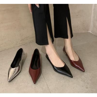 Mode Kleine Hak Bruidsschoen Merk Pumps Lage Mond Vetersandalen Dames Puntige Wedge Zoet Instapper 2025 Beige Mode Lente
