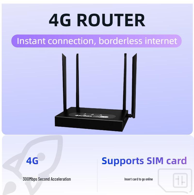 4G Wireless WiFi Router, SIM Card Compatible, 300Mbps (Model: ED122)