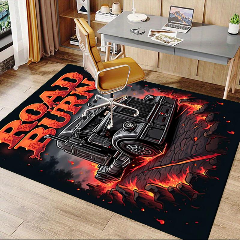 Tappetino per Sedia Road to Burn, Tappeto per Ufficio, Tappeto per Arredamento Casa, Tappeto per Divano, Tappetino per Scrivania, Regalo per Qualsiasi Stanza