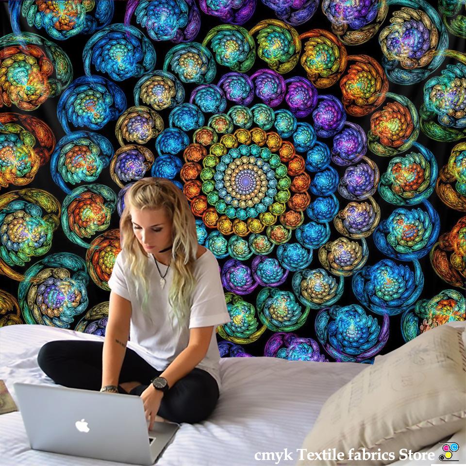 Wall Hanging Tissu Boheme Mandala Tapestry 3D Jade Home Decor Living Room Background Wall Carpet Cloth Hippie Blanket