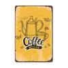 Vintage Fresh Coffee Plaque Metal Tin Sign Retro Drink Coffee Poster Wall Stickers for Cafe Shop Restaurant Home Room Decor
