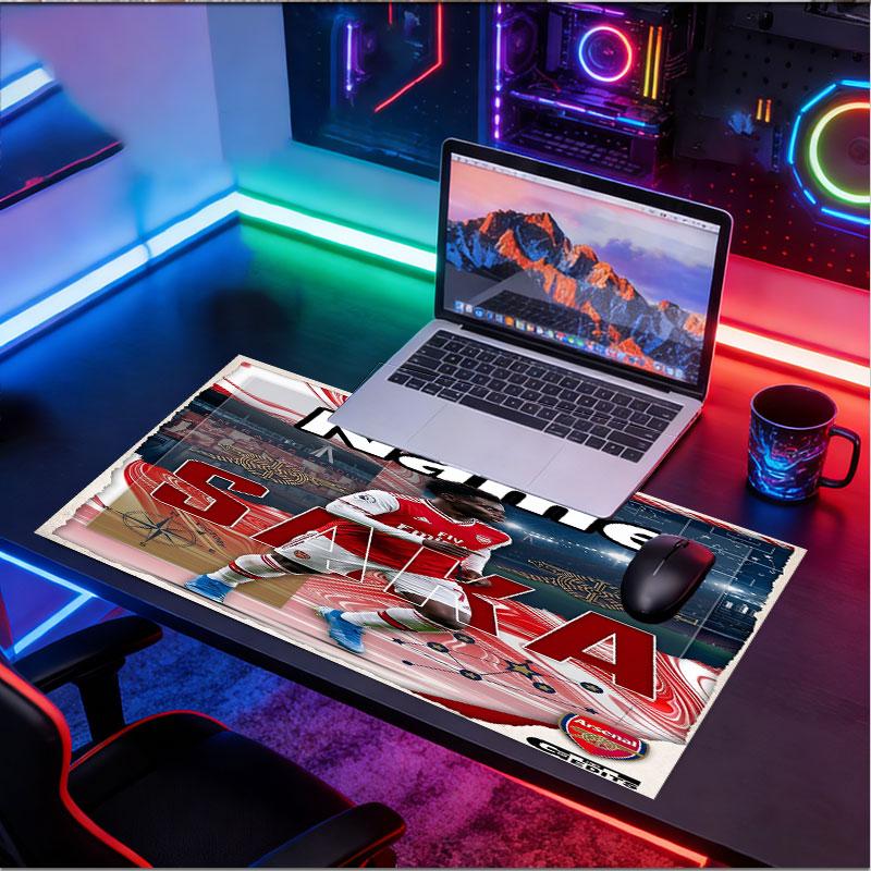 Custom Name Personalized Arsenal F.C Pattern Mousepad, Laptop PC Desk Mat, Decorative Desk Mat for Home Keyboard Pad Gift