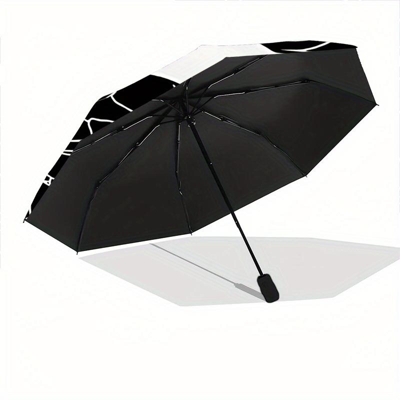 1 st Taxmönstrad Automatisk Öppna/Stänga Paraply med Enknapp, Vindtät Design Lätt Bärbart Paraply för Kvinnor & Män6063