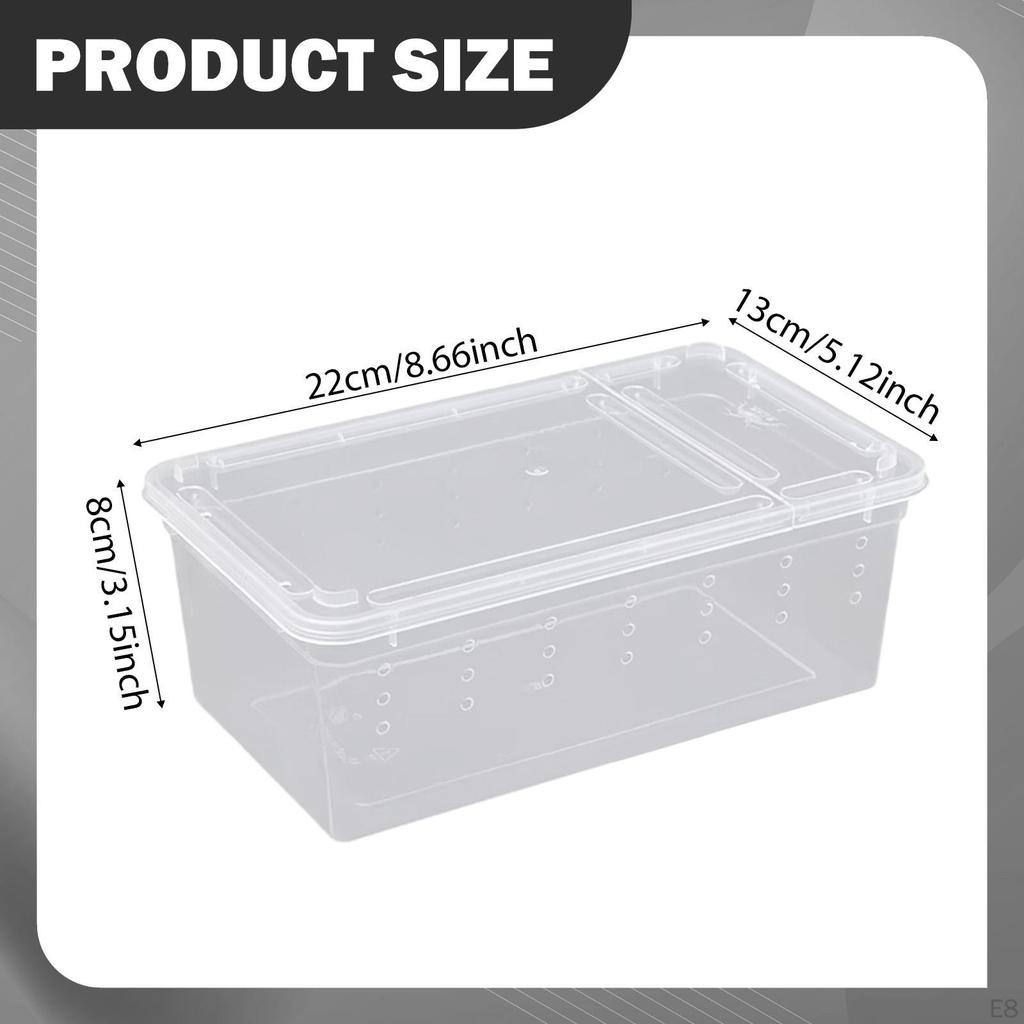 Reptile Feeding Box Breeding Critter Hatching Container Clear Terrarium Habitat Cage for Animal