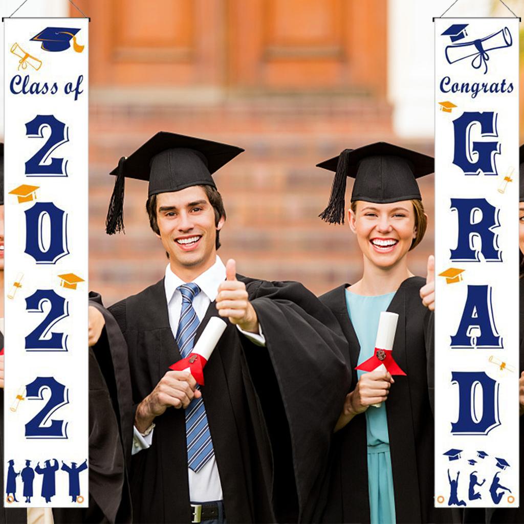 2022 Graduation Party Decoration Graduates Couplet Banners Class Of Congrats GRAD Door Porch Hanging Flag Graduation Party Decor