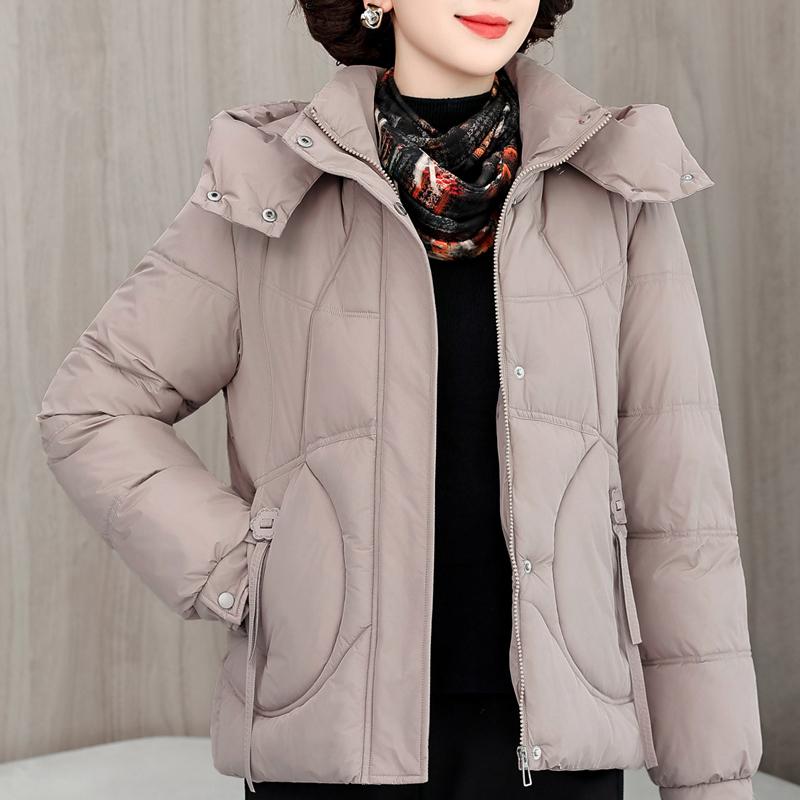 Plus Size L-5XL Middle Age Female Coat Winter Jackets Hooded Loose Thick Warm Women Parkas