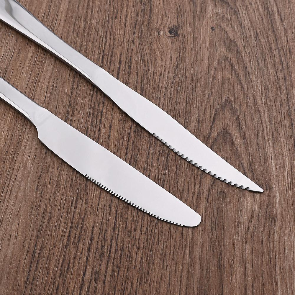 6-teiliges Western Black Geschirr-Besteck-Set Besteck-Set Edelstahl-Besteck Steakmesser Dessertgabel Löffel Geschirr-Set