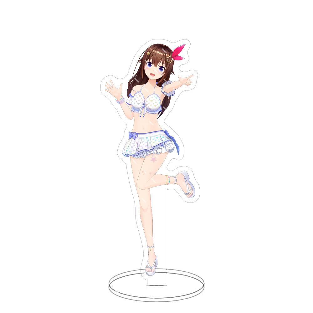 Swimsuit Party Time Hololive Vtuber Anime Figures Cosplay Acrylic Stands 15cm Model Mococo Kobo Ayame Desk Decor Standing Sign G