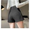 Høst Vinter Høy Midje Temperament Ullstoff Vide Ben Shorts Kvinner Casual Allsidige Korte Bukser