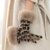 Touch Screen Women's Gloves Keep Warm Winter Gloves Fashion Leopard Print Gloves  Winter