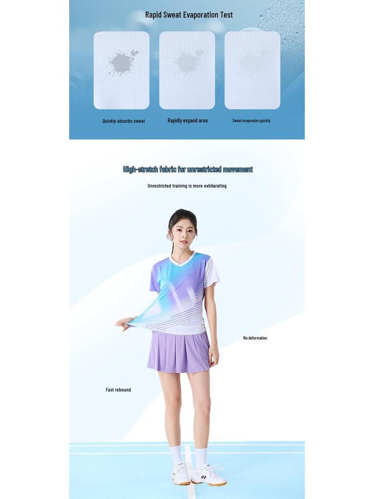 Quick-Dry Breathable Badminton, Tennis & Volleyball Uniform Set for Women & Men with Printed Numbers