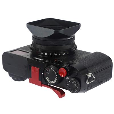 Haoge LH-X200B Square Metal Lens Hood with 49mm Adapter Ring Metal Cap for Fujifilm X100VI, Black