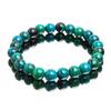 Malachite Bracelet for Women Men Natural Stone Bead Bracelet Round Diabetic Relief Bracelet Jewelry Gift