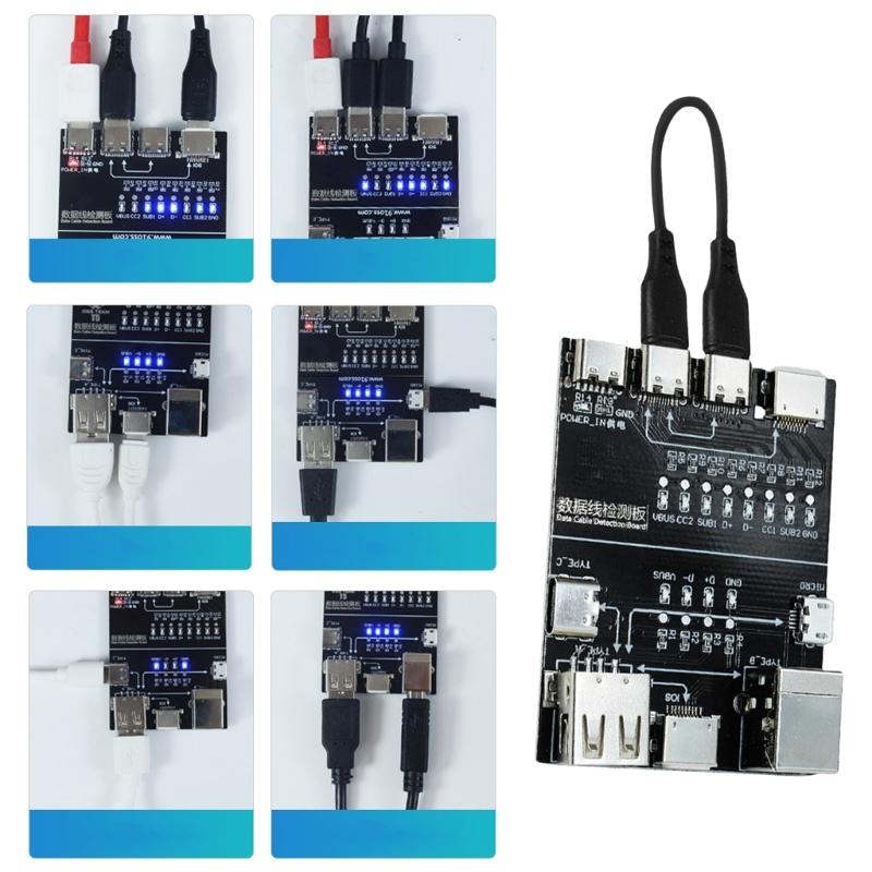 Tragbarer Kabeltester Datenkabel-Erkennungsplatine Für USB A, USB C, MicroUSB, Mit Langlebigkeit Einfache Bedienung