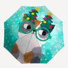 1pc Christmas CatAutomatic Folding Umbrella, Portable Collapsible Design, Casual Outdoor Accessory, for All Seasons021