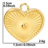 6pcs/Lot Different Heart Pendants For Jewelry Making Supplies 18k Real Gold Plated Stainless Steel Charms Bulk Sun Flower Charm