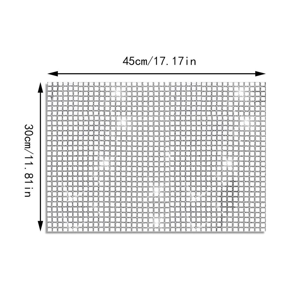 4 Stück Disco Pailletten Tischsets Glitzer Spiegel Gold/Silber Folie Metallisch Esstischsets für Hochzeit Geburtstag Party