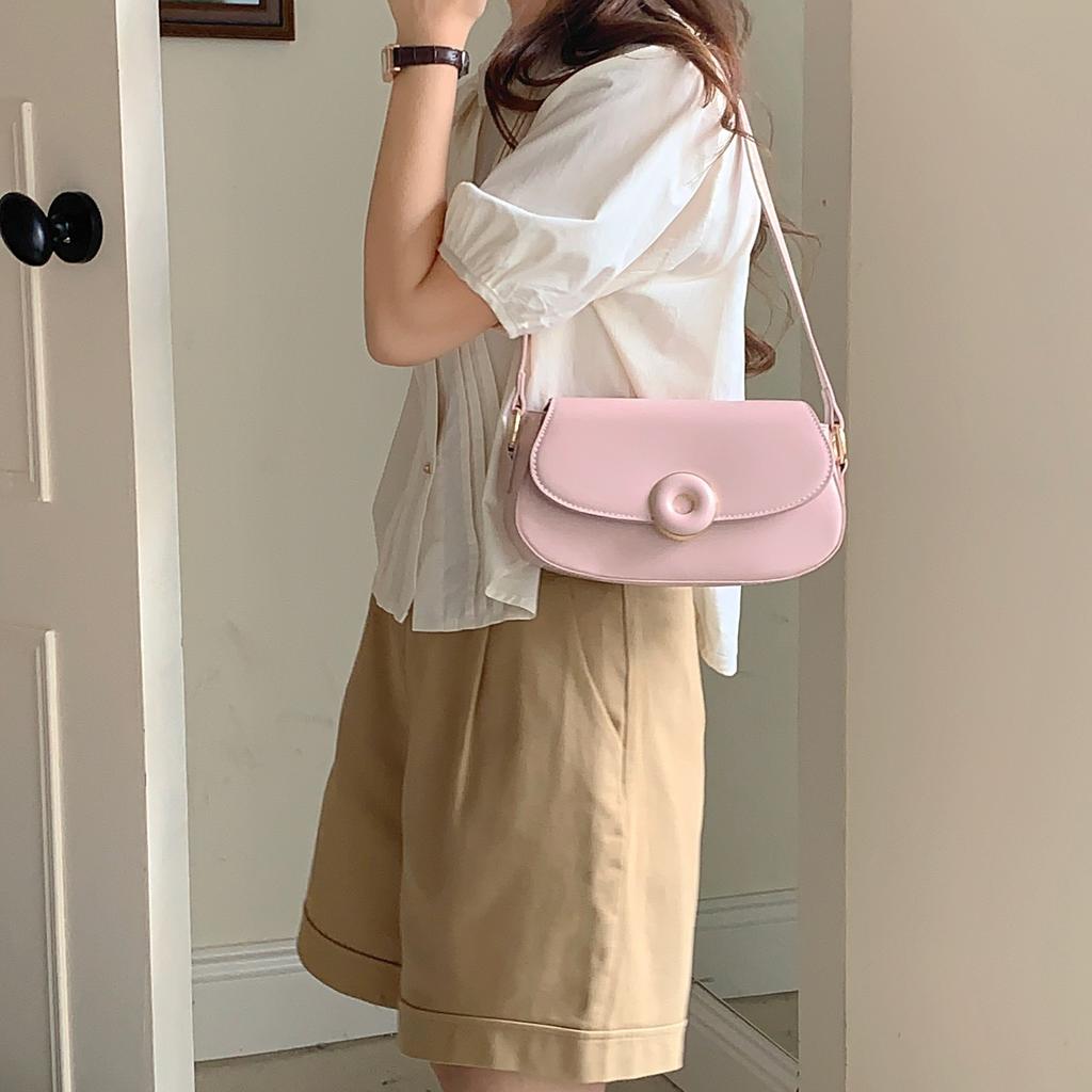 New Style Bag for Women's Niche Design Shoulder Bag Simple Underarm Bag Saddle Bag