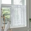 American Lace Short Curtain Pressed Flower European Transparent Through Rod Pocket Partition Half Curtain Small Curtain Curtain Curtain