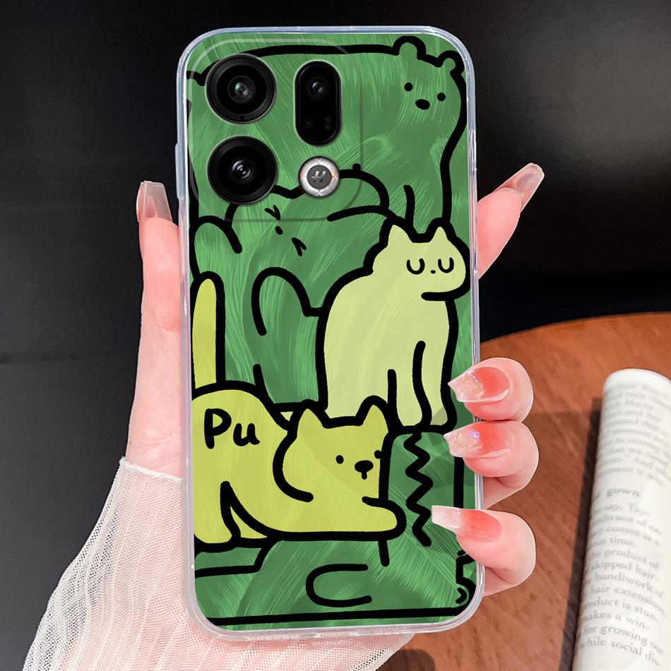 For Oppo Find X9 X8 X7 Pro Phone Case Lovely Fish Patterns Soft TPU Clear Silicone Shell For Oppo Find X7 Ultra Shockproof Funda