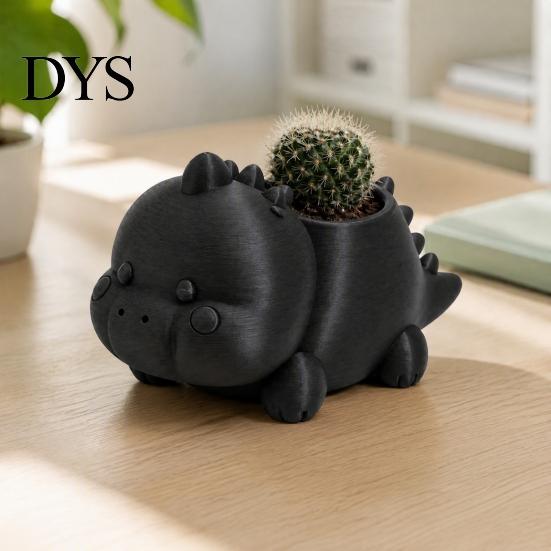 Personalisierte Feiertagsgeschenk 3D-gedruckter Dinosaurierförmiger Sukkulententopf, Niedlicher Pflanztopf für Kleine Zeichentier-Dekoration Kaktus Mini-Pflanzen, Dekorativ