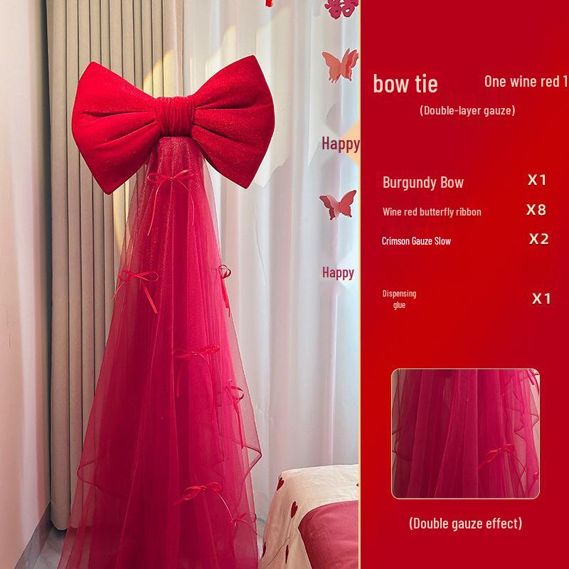 Extra Large Wedding Room Decoration Set: Bows & Streamers for Groom & Bride's Bedroom & Living Room Background