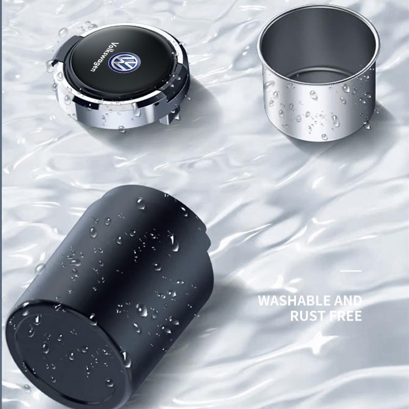 Cup Holders For VOLKSWAGEN VW Car Cigarette Ashtray Cup With Lid With LED Light Portable Detachable Vehicle Ashtray For Volkswag