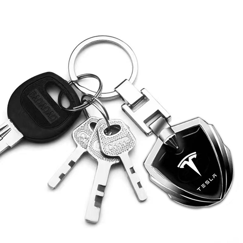 3D Metal Key Rings Car Logo Emblems Keychain Car Styling Accessories For Tesla Model Y Model S Model 3 Model X Space X