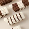 Women Twist Jacquard Fuzzy Plush Socks Winter Warm Color Block Striped Fleece Sleep Socks Thermal Floor Slipper Socks