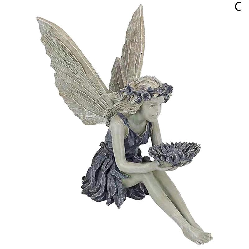 Zittende Tuinierende Hars Fee Beeldje Tuin Ornament Hars Ambacht Tuin Huis Tuin Decoratie Buiten Jardin Fee Beeldje