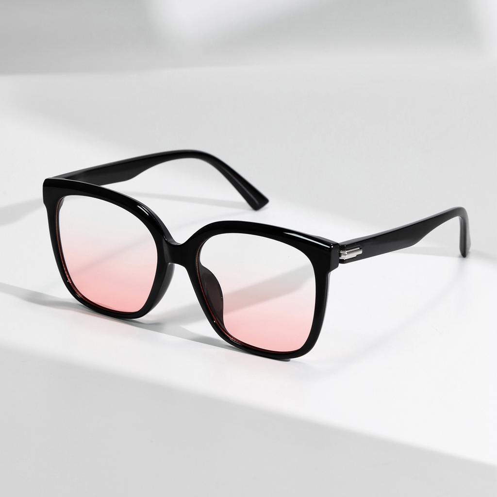 Square Large Frame Glasses Face Covering Versatile Blush Plain Glasses Women'S Retro Sunglasses Sunglasses