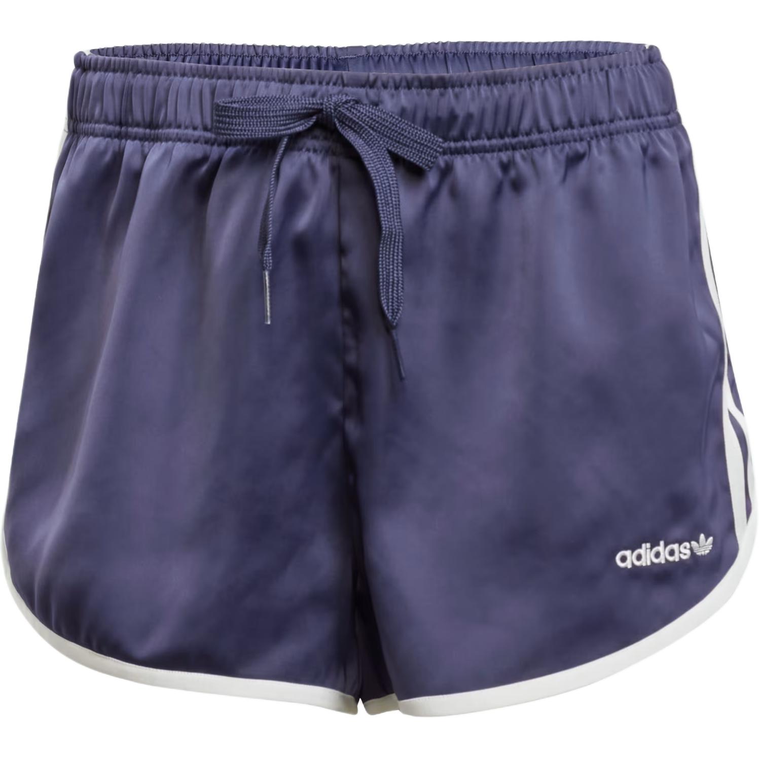 Adidas Originals Short Sprinter Shorts Women Shadow Navy Loose Fit Retro 80s Satin Elastic Waist Recycled Polyester JC8895 S