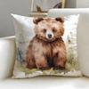 classic art theme Honey Bear Painting Cushion Cover Soft  EasyWash Pillow Case  Versatile for Couch Bed Travel and Office