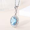 Healing Stones Natural Crystal Beautiful Polished Blue Topaz Garnet Peridot Pendant 925 Sterling Silver Jewelry Charms