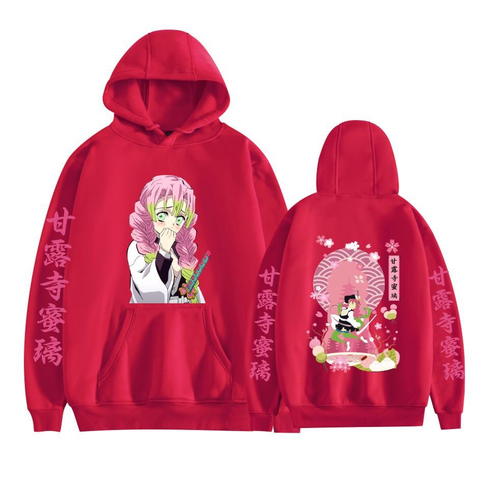 Kanroji Mitsuri Japonské Anime Mikina Svetr Unisex Podzim Zima Fleece Streetwear Topy