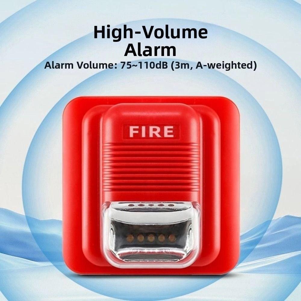 Strobe Light Wireless Fire Alarm Horn Alert Strobe Sounder Sound & Light Alarm  Office Environment