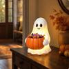 Ghost Figurine with Pumpkin Candy Bowl Seasonal Tabletop Decoration Lightweight