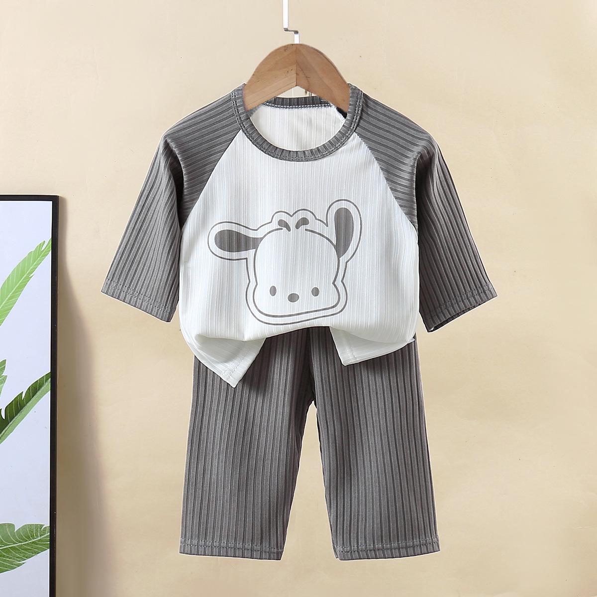 

Летняя детская пижама с рисунком 2024 года — с коротким рукавом, дышащая, для мальчиков и девочек 100cm