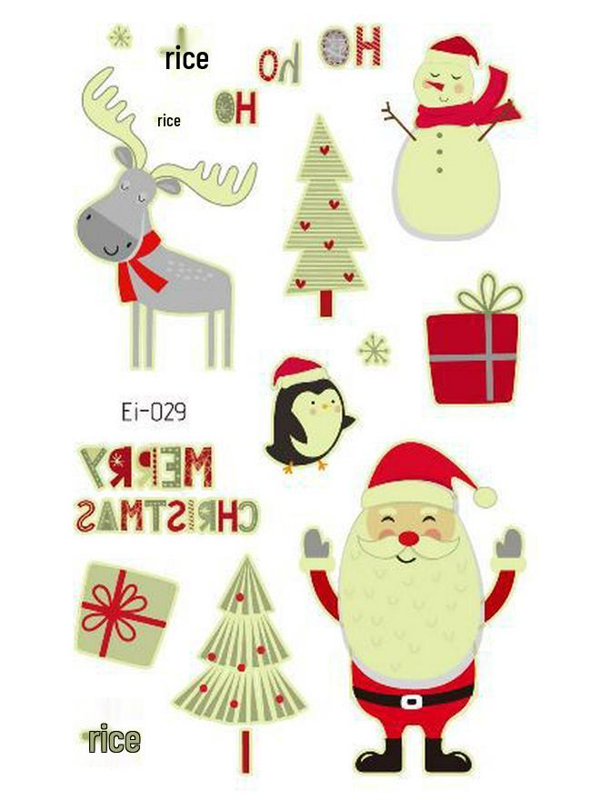 Ricalon Glow-in-the-Dark Waterproof Christmas Temporary Tattoos for Kids