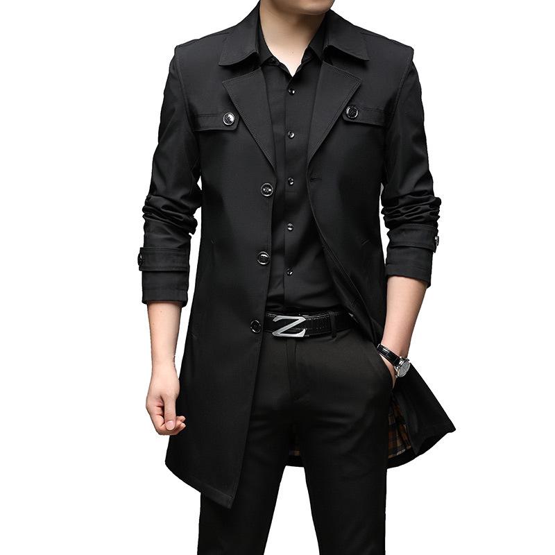 

Чоловічий повсякденний тренч середньої довжини великого розміру - Плащ на весну/осінь XL