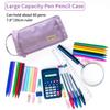 Portable Pencil Case Solid Color Stationery Pouch High Quality Pen Box  School Office Supplies
