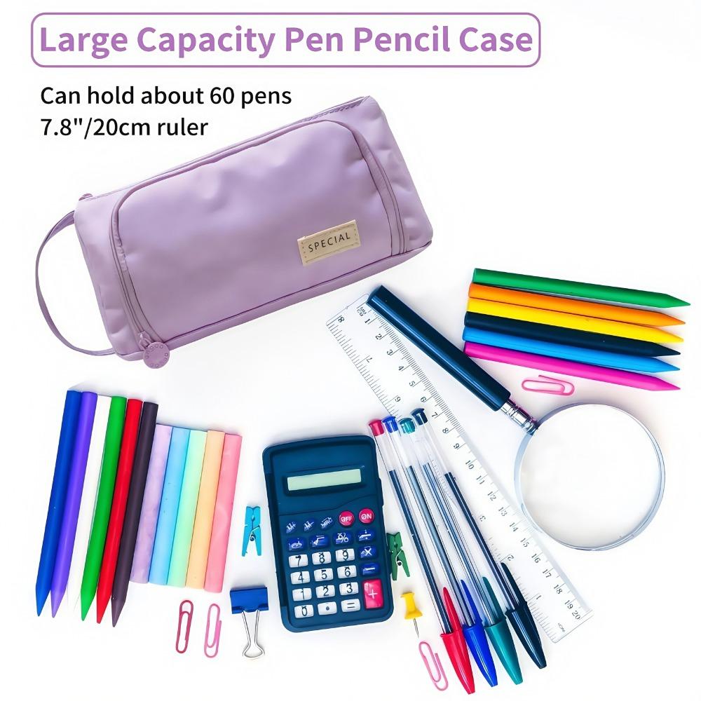 Large Capacity Pencil Storage Bag Portable Pen Box Stationery Pouch  School Office Supplies