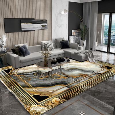 Abstract Style Golden Carpet Living Room Large Area Sofa Area Rugs Non-slip Lounge Bedroom Decor Floor Mat Washable Entrance Mat